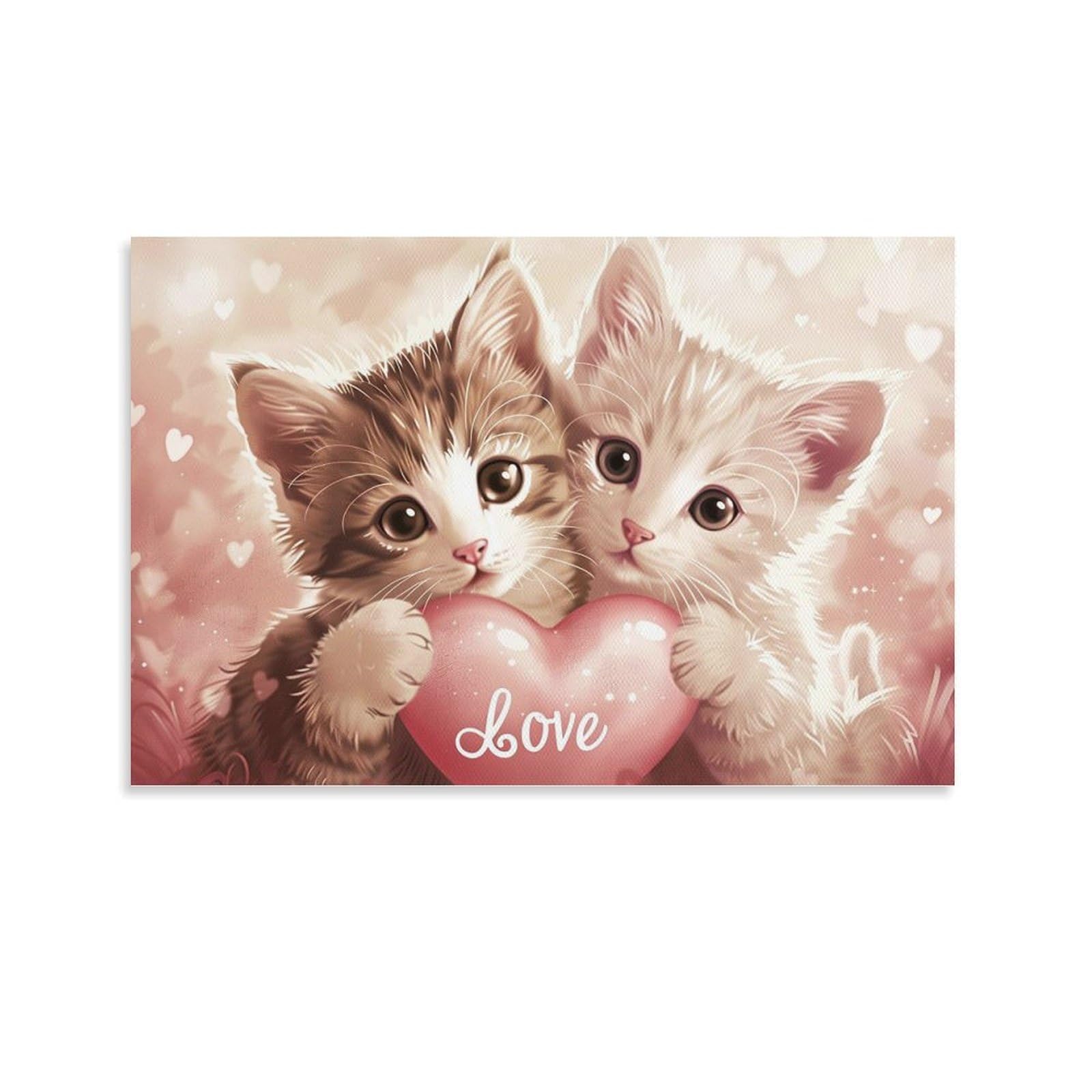 Amazon.co.jp: 絵画 可愛くて愛情深い2匹の子猫インテリア 絵画